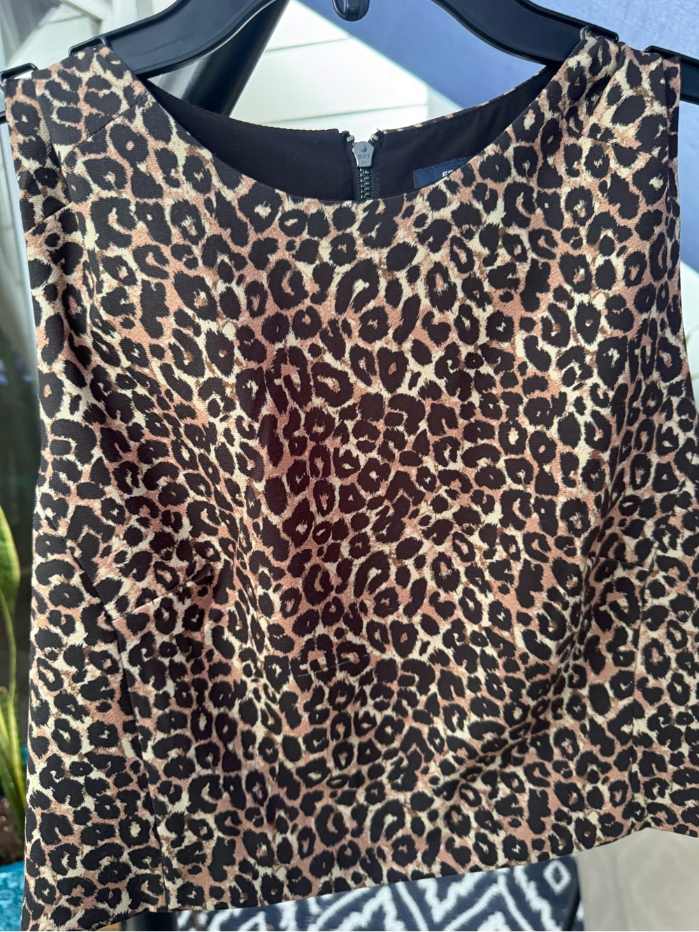 French Connection Brown and Tan Leopard Print Top